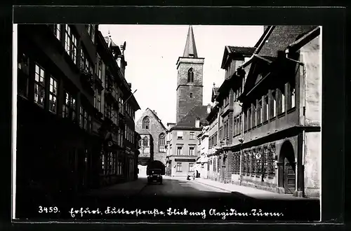 AK Erfurt, Futterstrasse mit Blick auf Aegidien-Turm