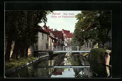 AK Erfurt, Alte Stadt, Partie am Fischersand