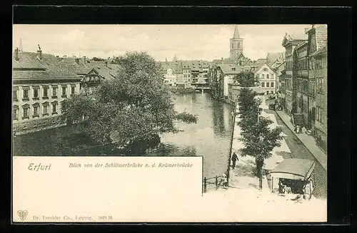 AK Erfurt, Blick von der Schlösserbrücke n. d. Krämerbrücke