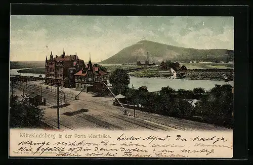 AK Wittekindsberg /Porta Westfalica, Blick auf das Hotel Grosser Kurfürst
