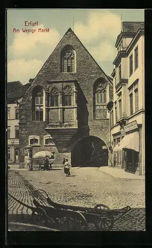 AK Erfurt, Litfasssäule am Wenige Markt