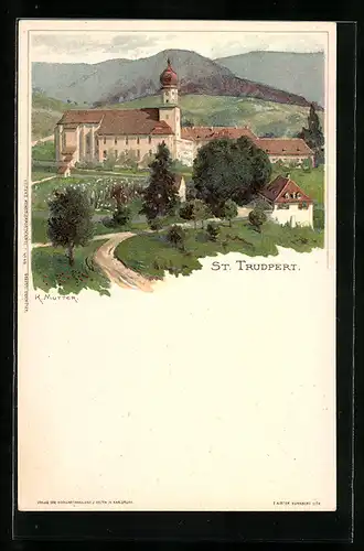 Künstler-AK Karl Mutter: Münstertal, St. Trudpert