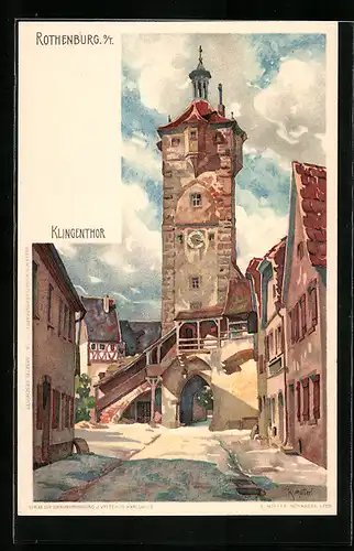 Künstler-AK K. Mutter: Rothenburg o. T., Klingentor