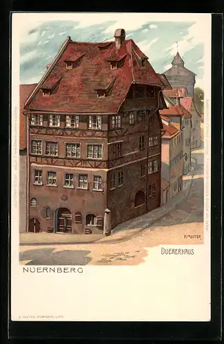 Künstler-AK Karl Mutter: Nürnberg, Blick zum Duererhaus