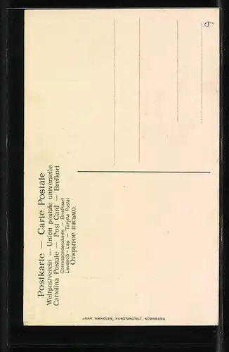 Lithographie Nürnberg, Burgpartie v. d. Nordseite