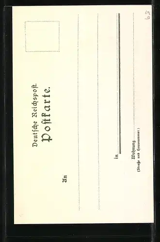 Künstler-AK Karl Mutter: Hochburg, Ortsansicht und Burgruine