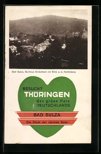 AK Bad Sulza, Kurhaus Kinderhort mit Blick a. d. Herlitzberg