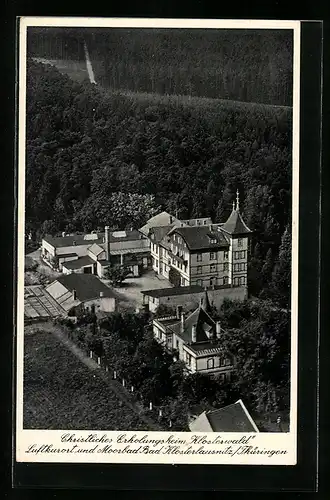 AK Bad Klosterlausnitz / Thüringen, Christliches Erholungsheim Klosterwald, Luftbild