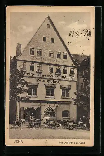 AK Jena, Die Göhre am Markt, Wein- u. Cigarren-Handlung