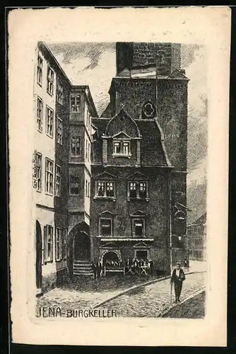 AK Jena, Blick auf Gasthaus Burgkeller