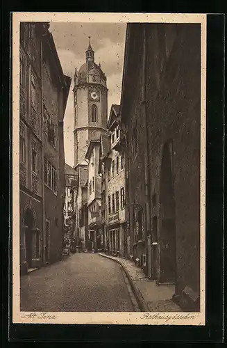 AK Jena, Strassenpartie im Rathausgässchen in der Altstadt