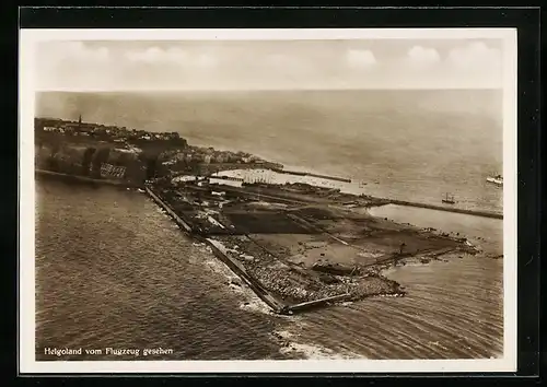 AK Helgoland, Insel vom Flugzeug aus