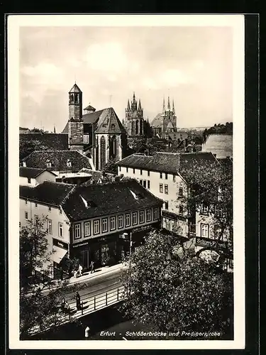 AK Erfurt, Schlösserbrücke und Predigerkirche