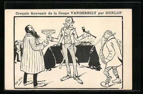 AK Croquis Souvenir de la Coupe Vanderbilt par Dunlop