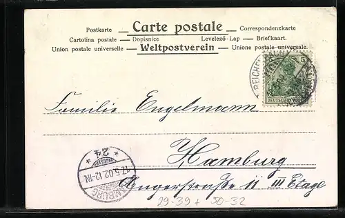 AK Maikäfer marschieren mit Vierblattklee auf einer kleinen Flussbrücke