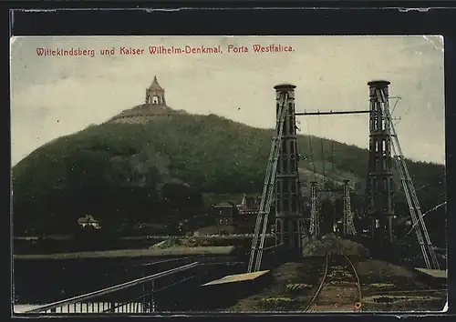 AK Porta Westfalica, Wittekindsberg und Kaiser Wilhelm-Denkmal