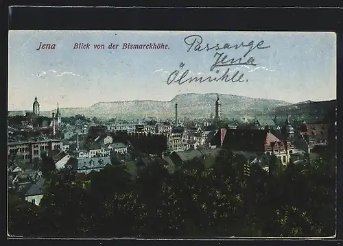 AK Jena, Blick von der Bismarckhöhe
