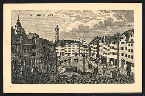 Künstler-AK Jena, Der Markt zu Jena