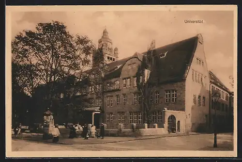 AK Jena, Universität mit Strasse, Litfasssäule