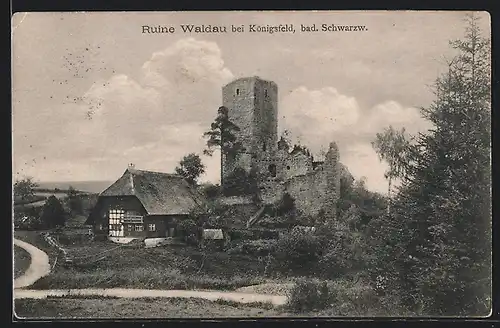AK Königsfeld /Bad. Schwarzwald, Ruine Waldau