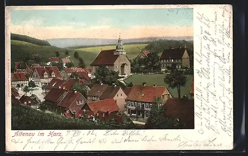 AK Altenau i. H., Teilansicht mit Blick zur Kirche