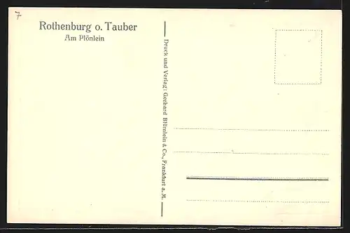 AK Rothenburg o. Tauber, Strassenpartie Am Plönlein