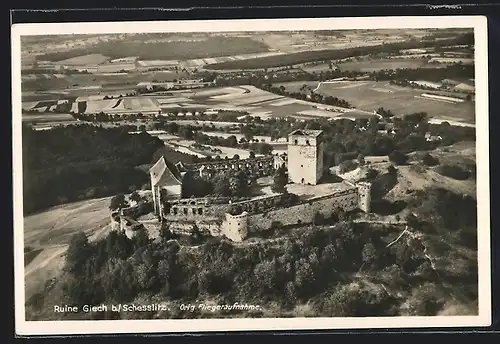 AK Schesslitz, Ruine Giech, Fliegeraufnahme