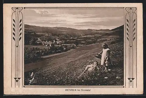 AK Detzeln im Steinatal, Ortsansicht aus der Ferne