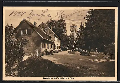 AK Gernrode /Harz, Gasthaus Waldhaus Viktorshöhe im Harz