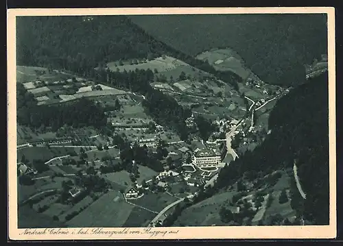 AK Nordrach-Kolonie i. bad. Schwarzwald, Teilansicht mit Strassenpartie, Fliegeraufnahme