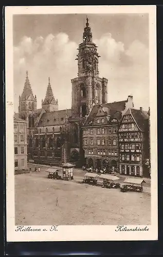 AK Heilbronn a. N., Kilianskirche mit Heilbronner Bankverein m. b. H