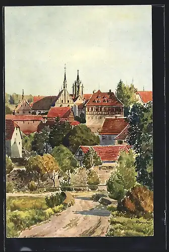Künstler-AK J. Marschall: Tübingen, Schloss Bebenhausen