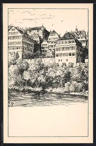 Künstler-AK Tübingen, Neckarpartie