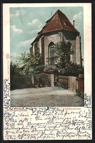 AK Wenigenjena, Ansicht der Schillerkirche