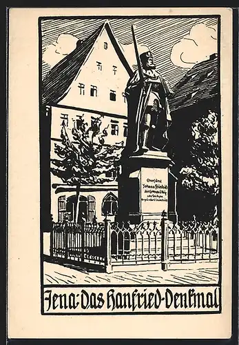 Künstler-AK Jena, Das Hanfried-Denkmal