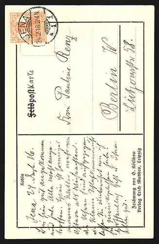 Künstler-AK Kahla, Ortspartie