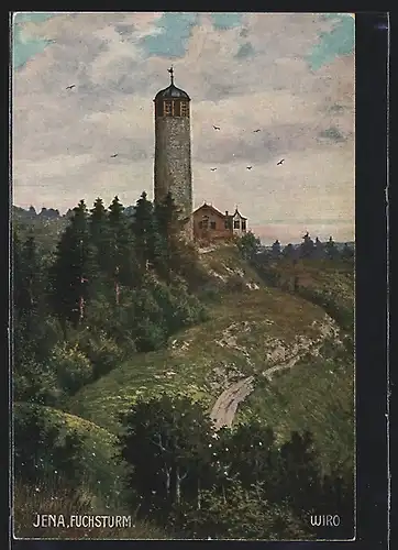 Künstler-AK Jena, Sicht auf den Fuchsturm