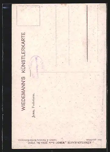 Künstler-AK Jena, Sicht auf den Fuchsturm