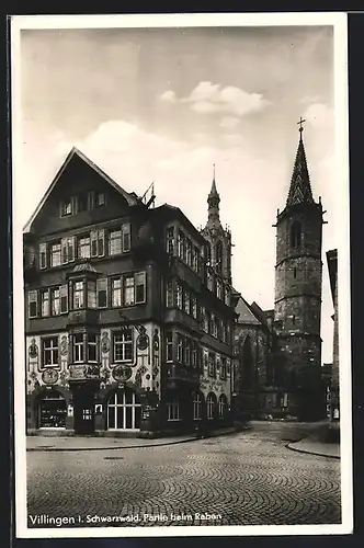 AK Villingen /Schwarzw., Partie beim Gasthaus zum Raben