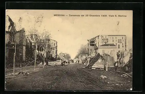 AK Messina, Terremoto del 28 Dicembre 1908, Viale S. Martino