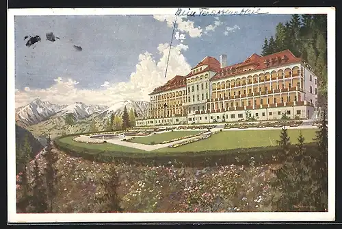 AK Murau, Hotel Stolzalpe mit Alpenpanorama