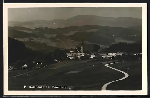AK Reichenau bei Friedberg, Ortsansicht mit Kirchturm