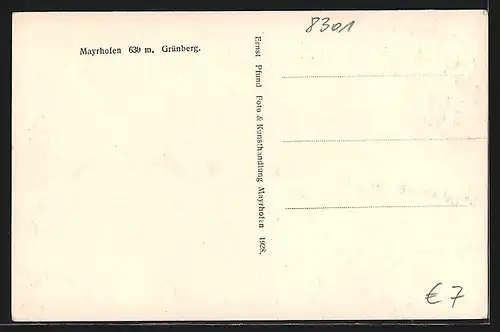 AK Mayrhofen, Ortsansicht mit Grünberg