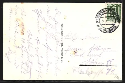 AK St. Oswald b. Freistadt, Ortsansicht bei Tag