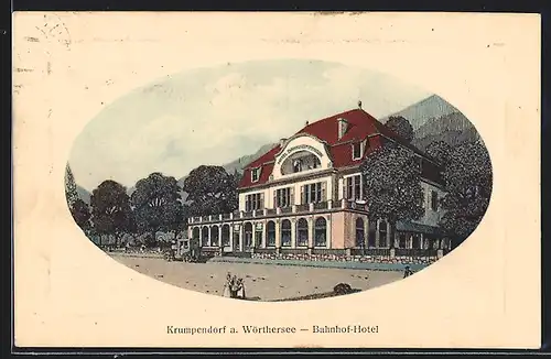 AK Krumpendorf / Wörthersee, Hotel zum Bahnhof
