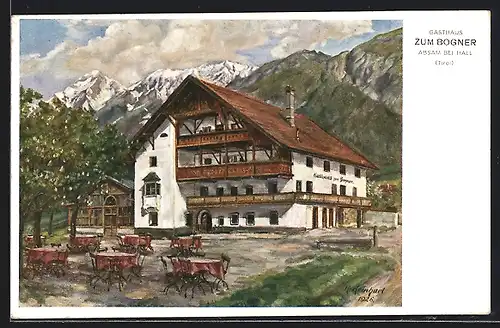 Künstler-AK Absam bei Hall, Gasthaus zum Bogner