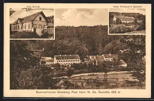 AK St. Bernhard-Frauenhofen, Grünberg, Hans Hofbauers Gasthof, Villa Surbök