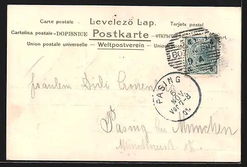 AK Katzenmutter schiebt ihre Kinder in einem Wagen