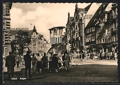 AK Erfurt, Verkehrsturm an der Angerstrasse, HO-Warenhaus