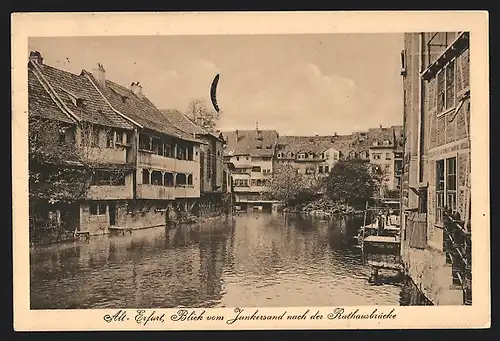 AK Alt-Erfurt, Blick vom Junkersand nach der Rathausbrücke